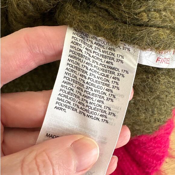 The Ragged Priest - Moss Knit Brushed Jumper Sweater in Green & Pink - Picture 3 of 5